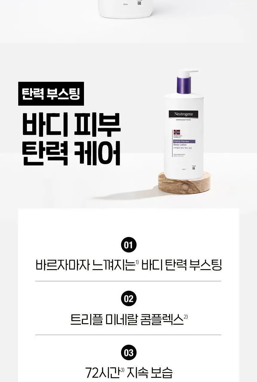 [탄력 부스팅] 뉴트로지나 비져블리 리뉴 바디 로션 450ml 상세페이지 3